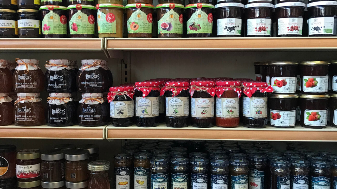 Health from Europe Jams on shelf at Gourmet Laurier Montreal Quebec