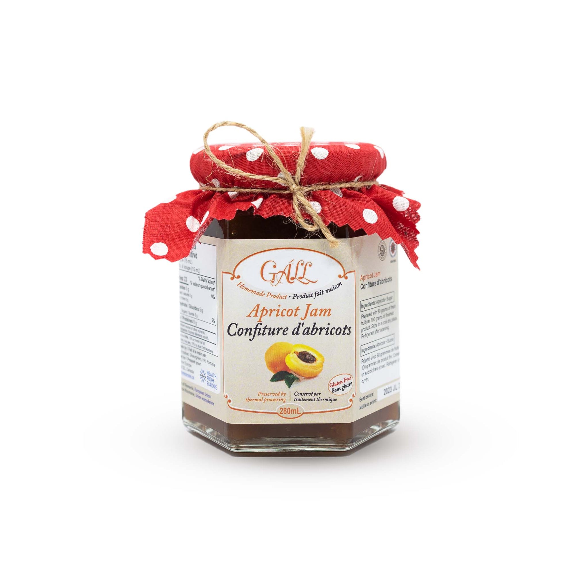 Artisanal Apricot Jam jar Health from Europe