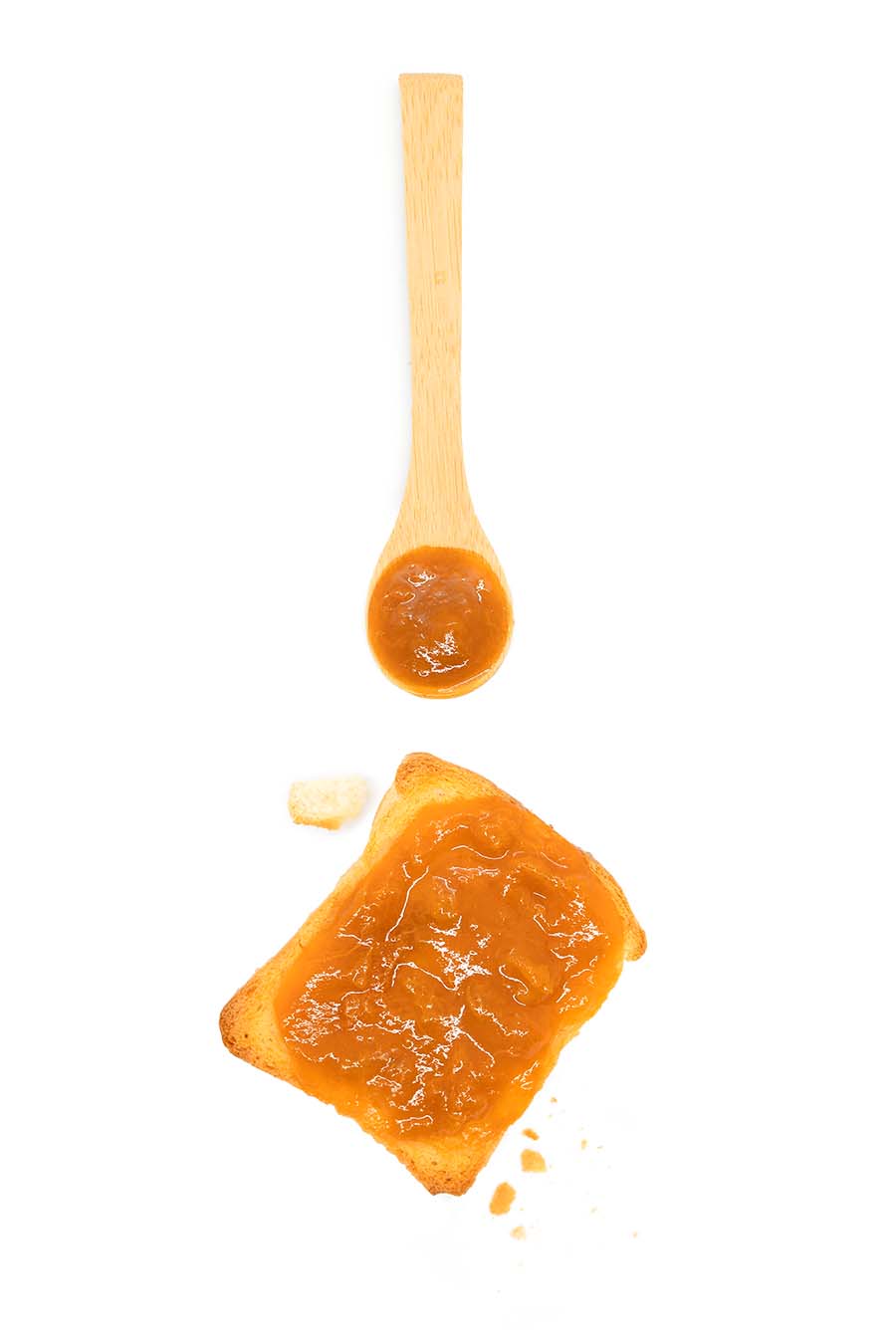 Artisanal No Sugar Added Apricot Jam spoon toast Health from Europe