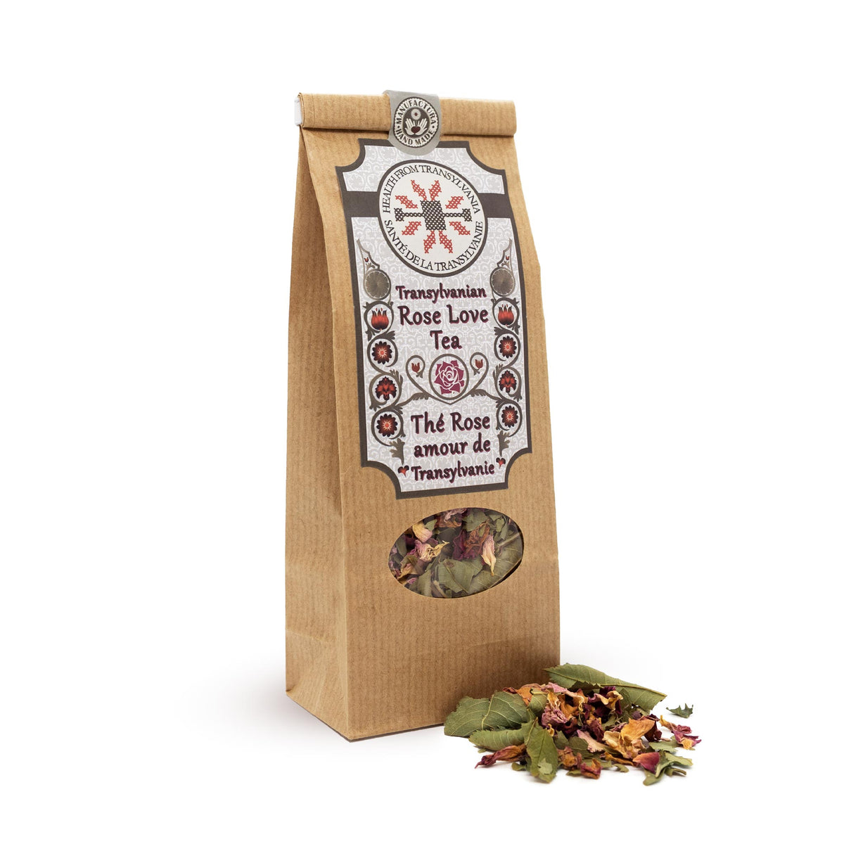 Health from Europe Organic Rose herbal tea packet leaves